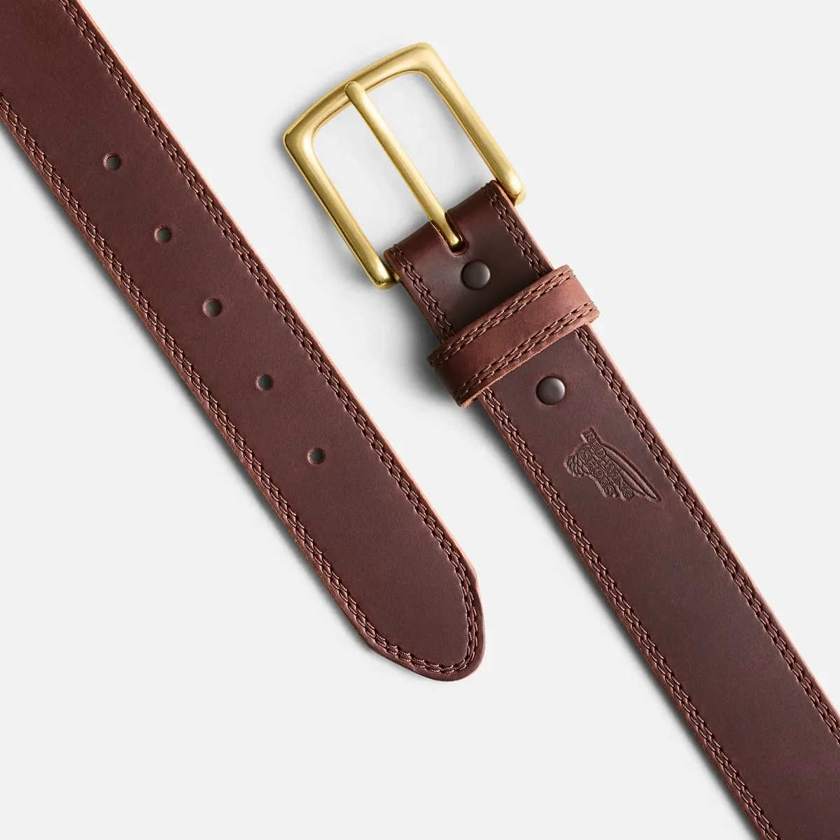 Basic Arbete läderbälte för män i brunt Frontenac-läder