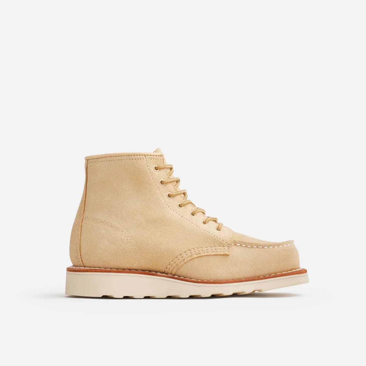 Classic Moc® kort damstövl i krämfärgat Abilene-läder