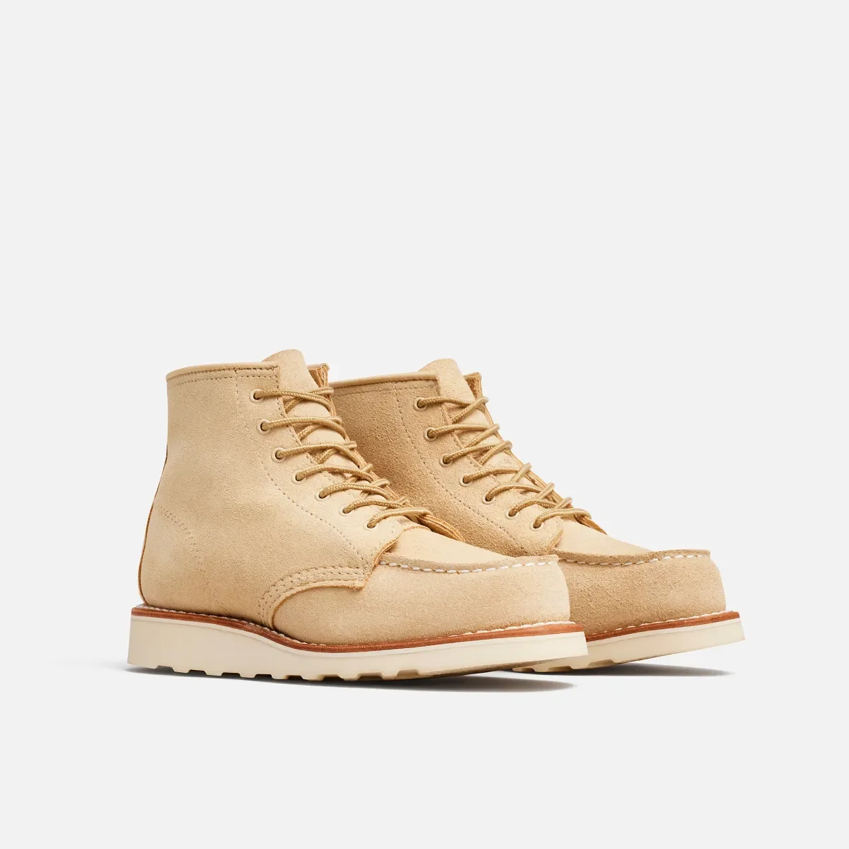 Classic Moc® kort damstövl i krämfärgat Abilene-läder