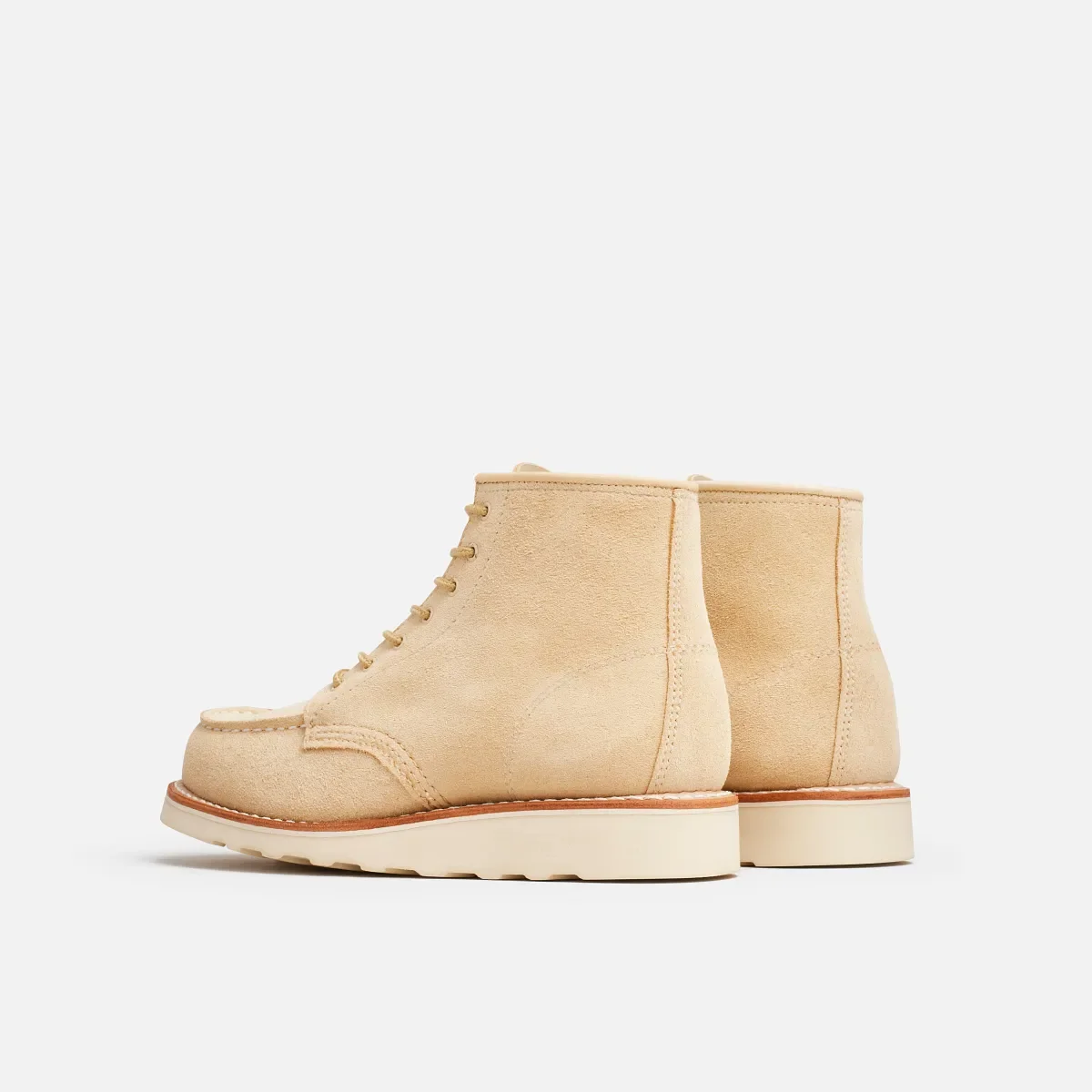 Classic Moc® kort damstövl i krämfärgat Abilene-läder