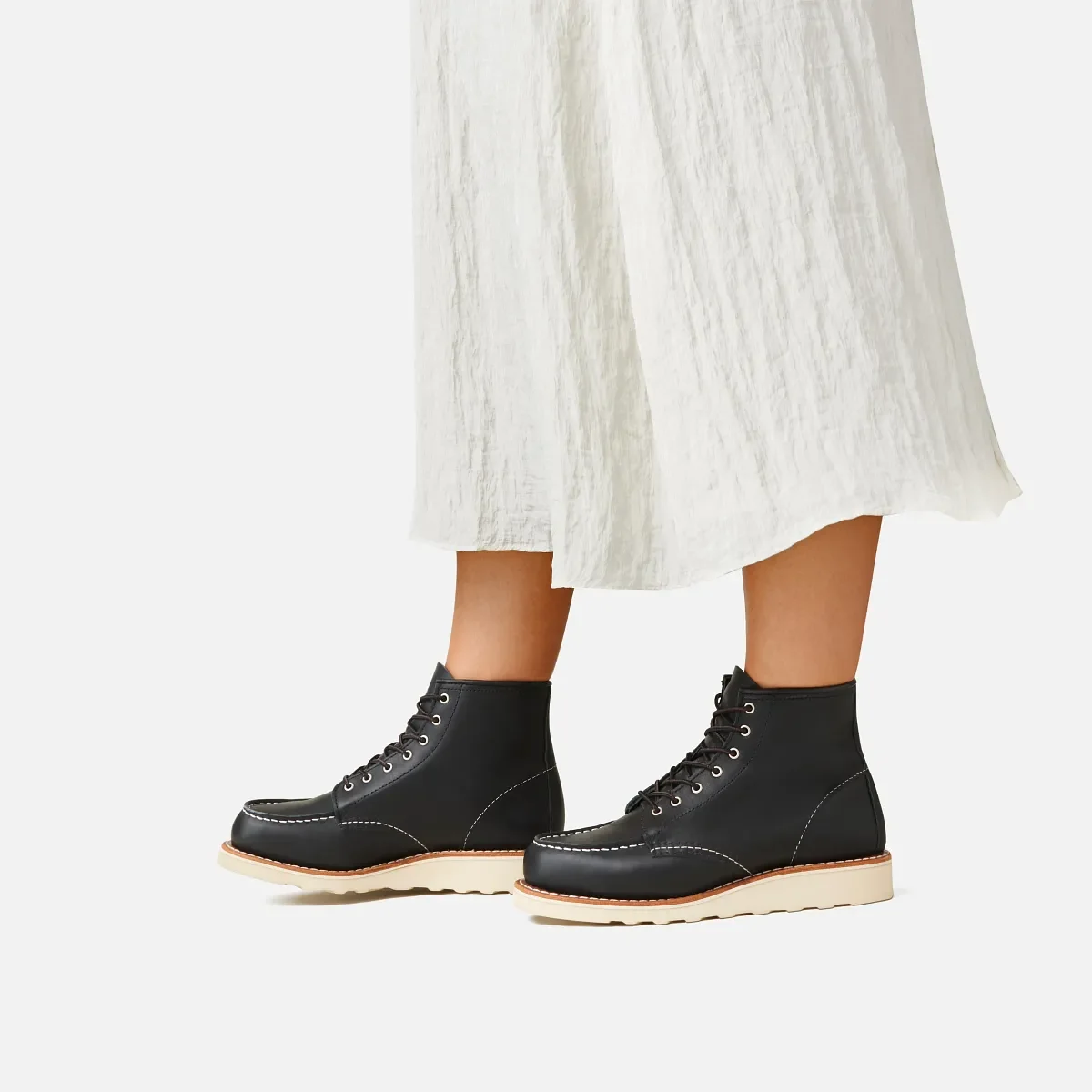 Classic Moc® korta damstövlar i svart Boundary-läder
