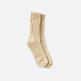 Cotton Blend Ragg Crew Unisex-strumpor i bomullsblandning i överfärgad kräm/kaffe
