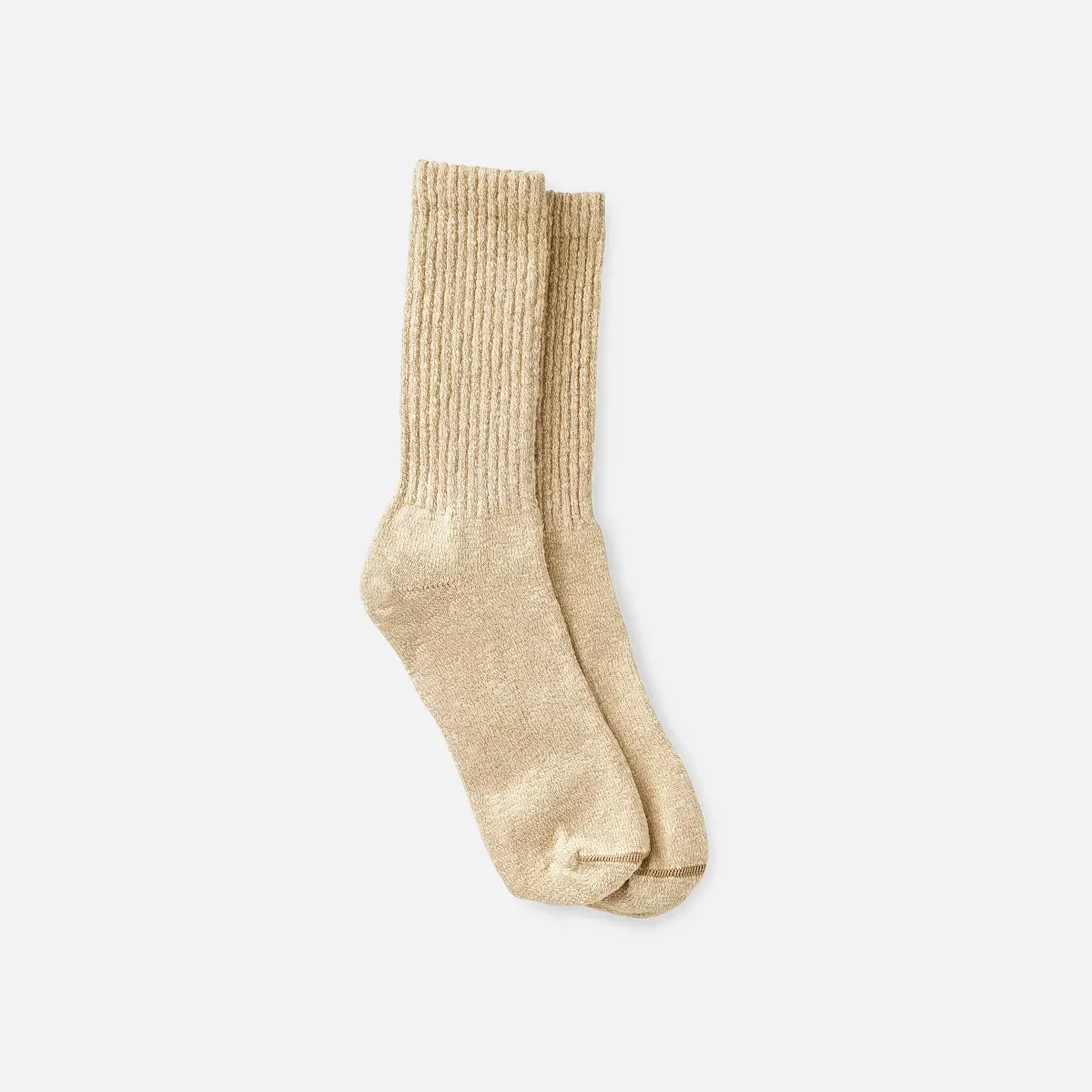 Cotton Blend Ragg Crew Unisex-strumpor i bomullsblandning i överfärgad kräm/kaffe