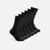 Everyday Work Medium Weight Crew – 6-pack unisex-strumpor i bomullsblandning i svart