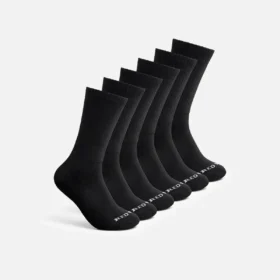Everyday Work Medium Weight Crew – 6-pack unisex-strumpor i bomullsblandning i svart