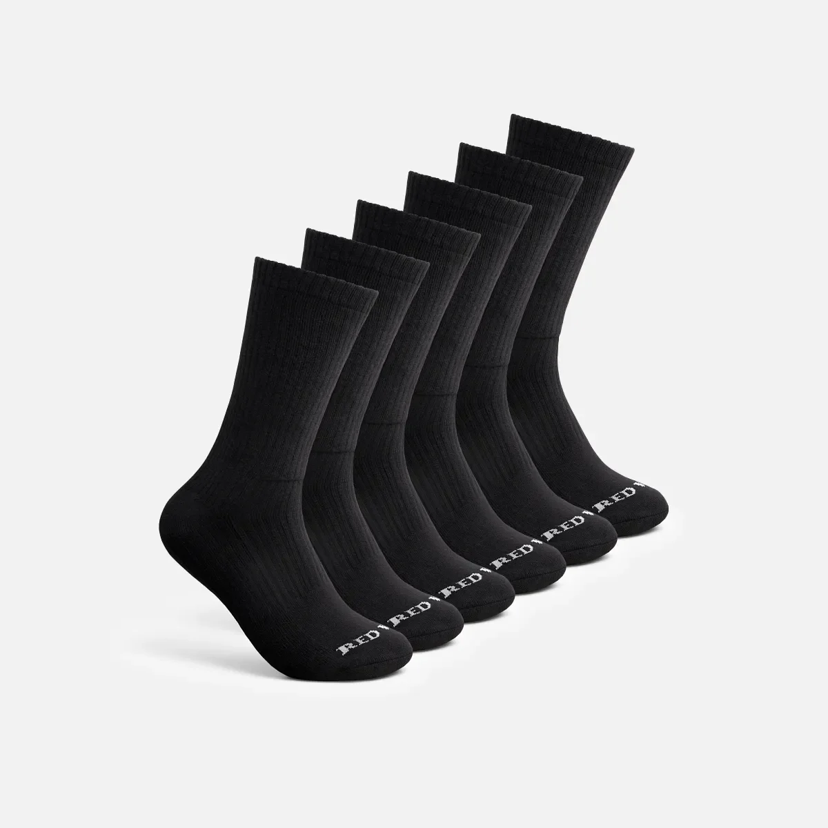 Everyday Work Medium Weight Crew – 6-pack unisex-strumpor i bomullsblandning i svart