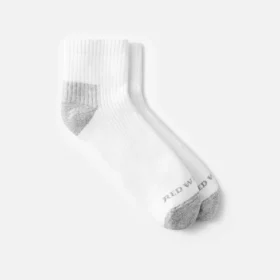 Everyday Work Medium Weight Quarter Crew – unisex-strumpor i bomullsblandning, vita