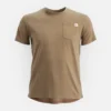 Kortärmad T-shirt med ficka – herr-T-shirt med korta ärmar i brunt