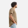 Kortärmad T-shirt med ficka – herr-T-shirt med korta ärmar i brunt