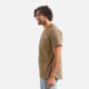Kortärmad T-shirt med ficka – herr-T-shirt med korta ärmar i brunt