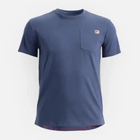Kortärmad T-shirt med ficka – Herr-T-shirt med korta ärmar i marinblått