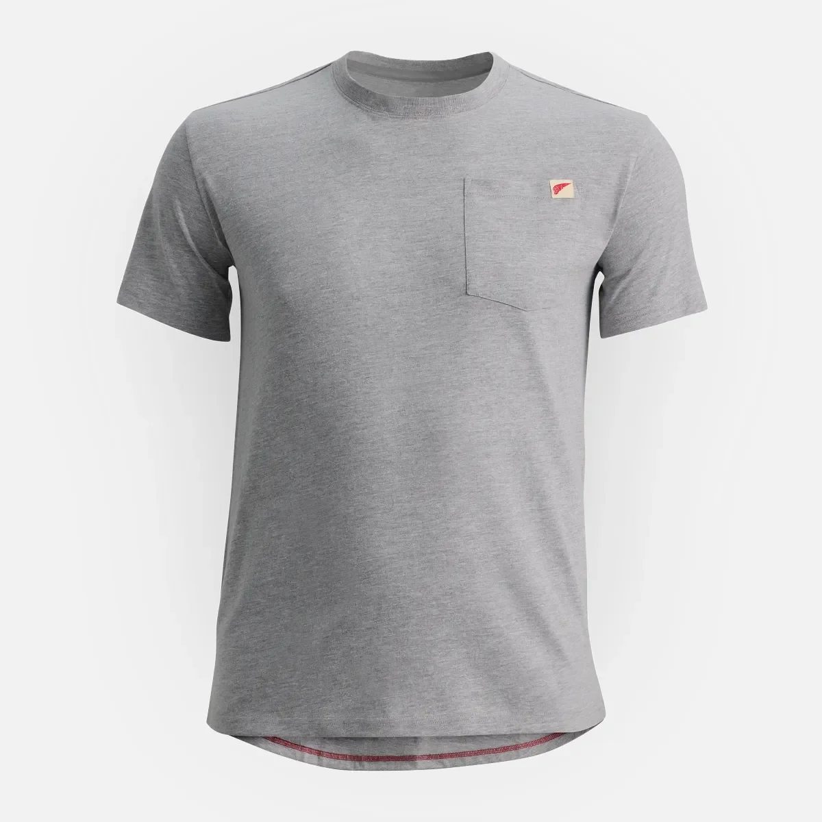 Kortärmad T-shirt med ficka – Herr-T-shirt med korta ärmar i melerat grått