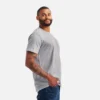 Kortärmad T-shirt med ficka – Herr-T-shirt med korta ärmar i melerat grått