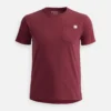Kortärmad T-shirt med ficka – herr-T-shirt med korta ärmar i vinrött