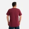 Kortärmad T-shirt med ficka – herr-T-shirt med korta ärmar i vinrött