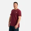 Kortärmad T-shirt med ficka – herr-T-shirt med korta ärmar i vinrött