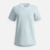 Kortärmad T-shirt med ficka Kortärmad T-shirt för dam i stålblått