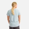 Kortärmad T-shirt med ficka Kortärmad T-shirt för dam i stålblått