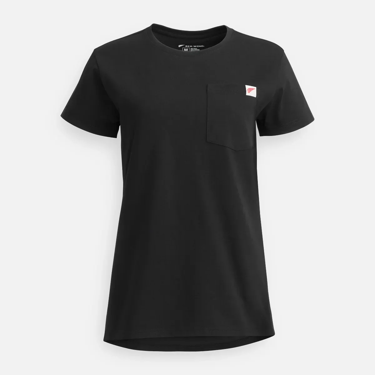 Kortärmad T-shirt med ficka Kortärmad T-shirt för damer i svart