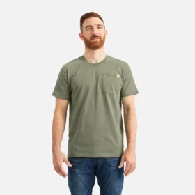 Kortärmad T-shirt med ficka Kortärmad T-shirt för herr i olivgrönt