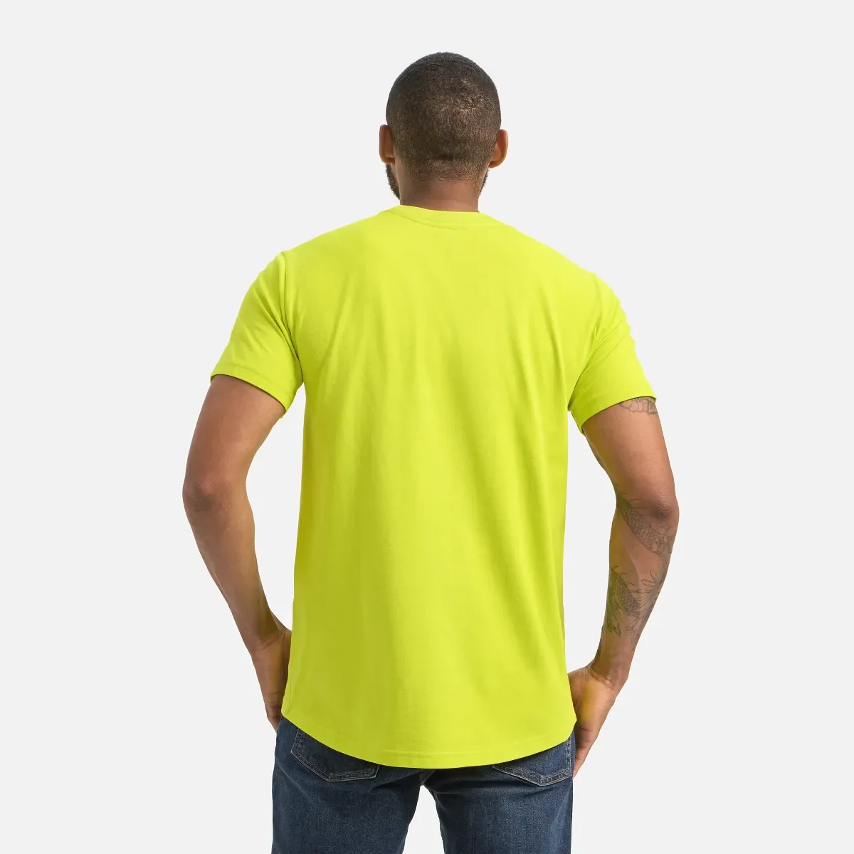 Kortärmad T-shirt med ficka Kortärmad T-shirt för män i ljusgrönt