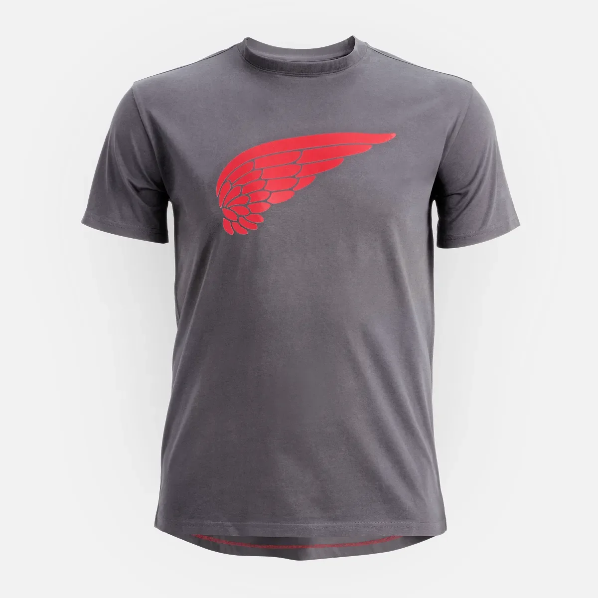 Kortärmad T-shirt med vinge – Herr-T-shirt med korta ärmar i mörkgrått