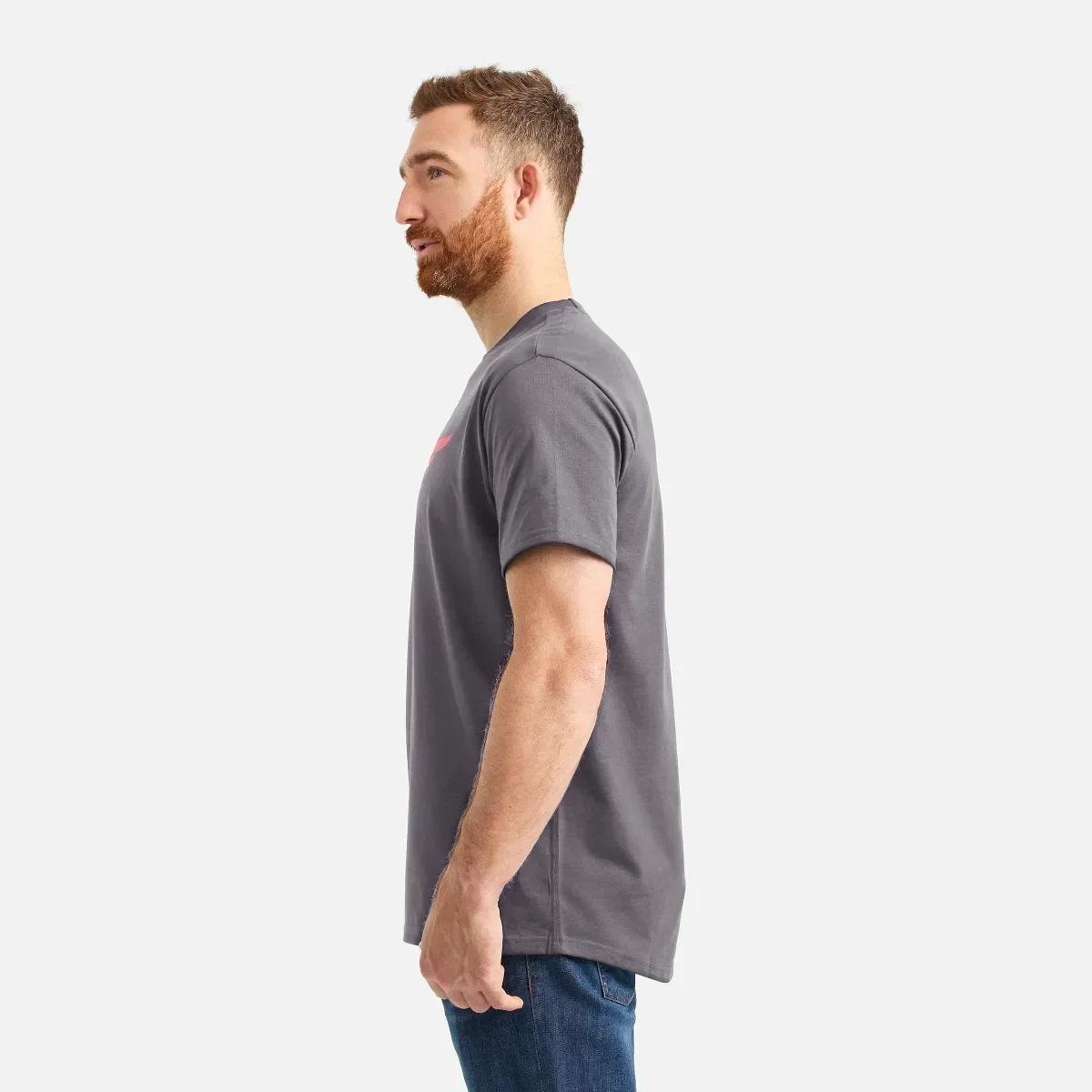 Kortärmad T-shirt med vinge – Herr-T-shirt med korta ärmar i mörkgrått