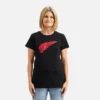 Kortärmad Wing-T-shirt, dam-T-shirt med korta ärmar i svart