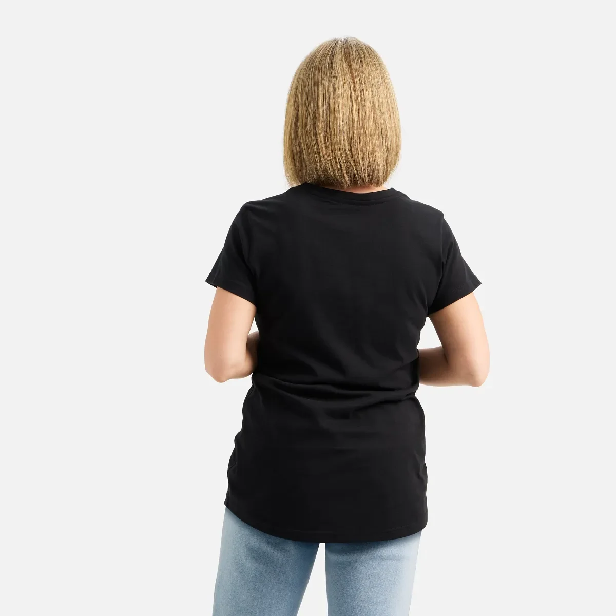 Kortärmad Wing-T-shirt, dam-T-shirt med korta ärmar i svart