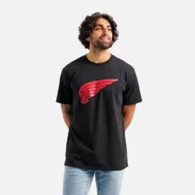 Kortärmad Wing-T-shirt, herr, i svart