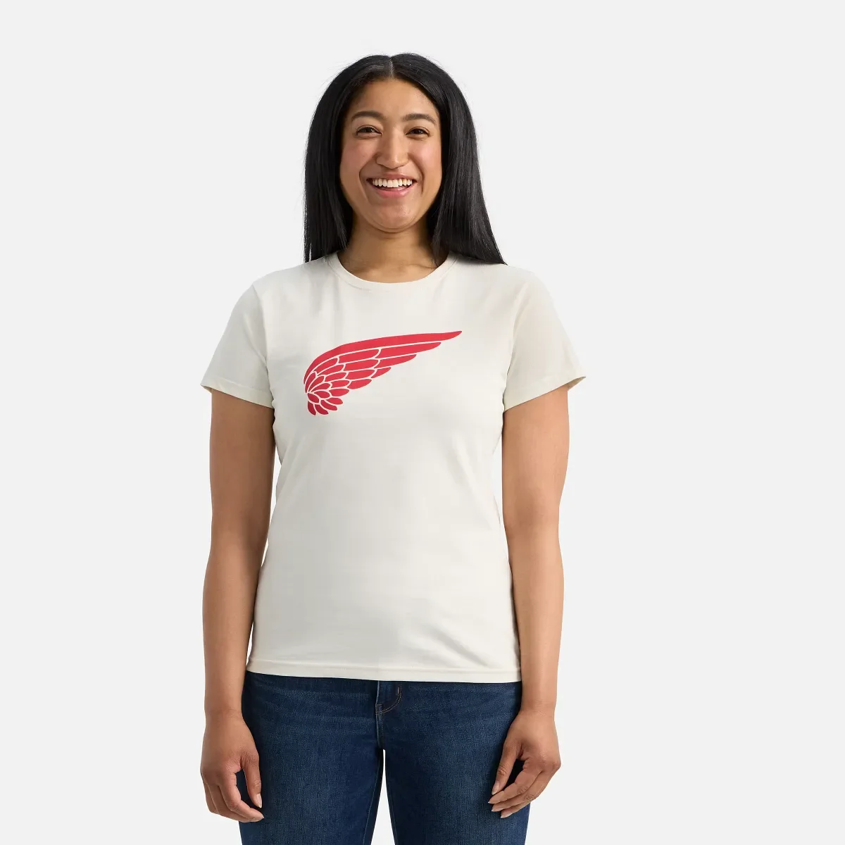 Kortärmad Wing-T-shirt Kortärmad T-shirt för dam i vitt