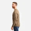 Långärmad T-shirt med ficka och tryck på ärmen – herr-T-shirt i brunt