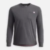 Långärmad T-shirt med ficka och tryck på ärmen – herr-T-shirt i färgen Asphalt