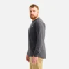 Långärmad T-shirt med ficka och tryck på ärmen – herr-T-shirt i färgen Asphalt