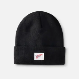 Logo Knit Beanie Hat – Unisex-stickad mössa i svart