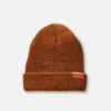 Merinoullstickad mössa Unisex-mössa i merinoull i koppar