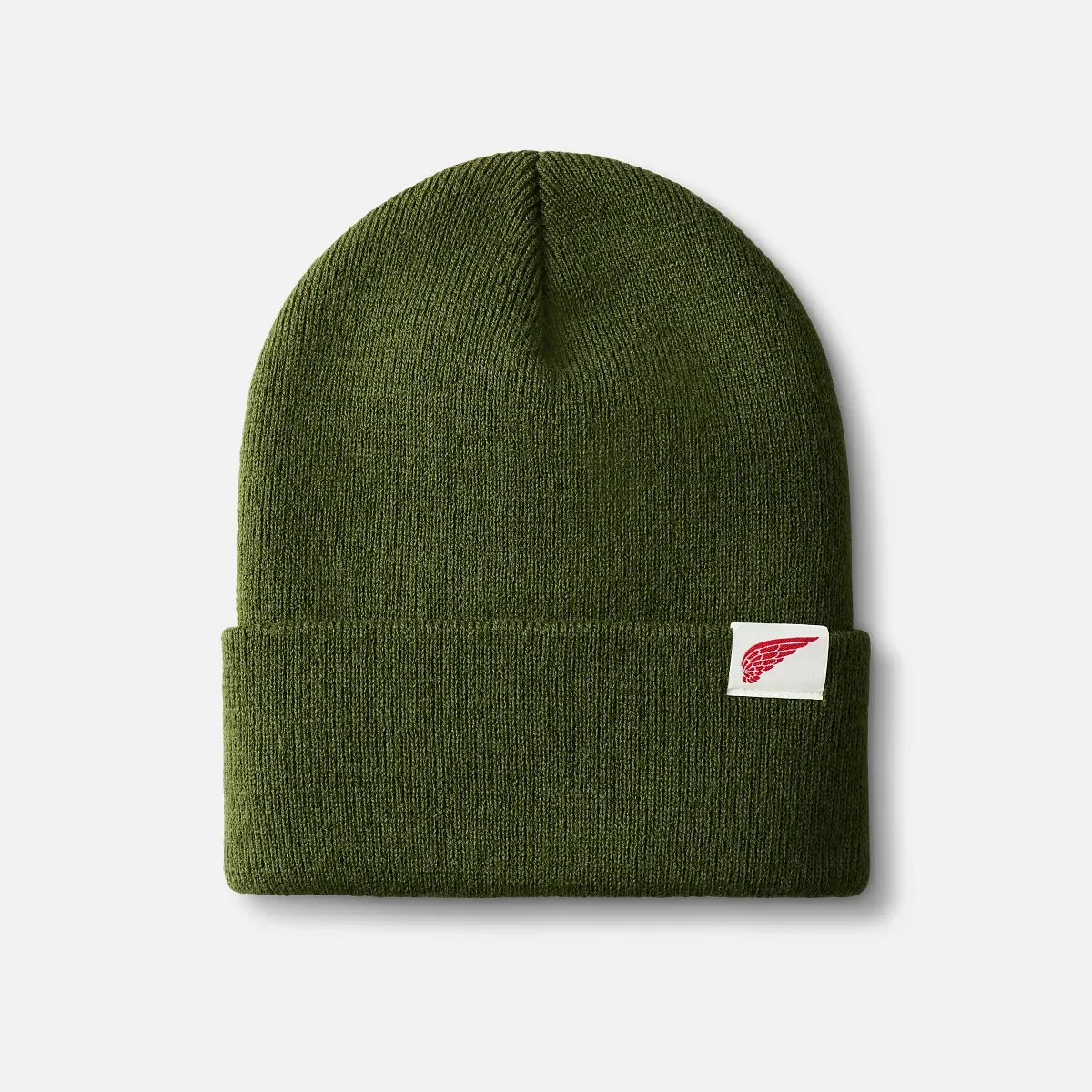 Mössa med stickad logotyp Mössa med stickad logotyp i olivgrönt