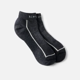 Premium Safety Medium Weight Quarter Crew Unisex-strumpor i merinoullsblandning, svarta