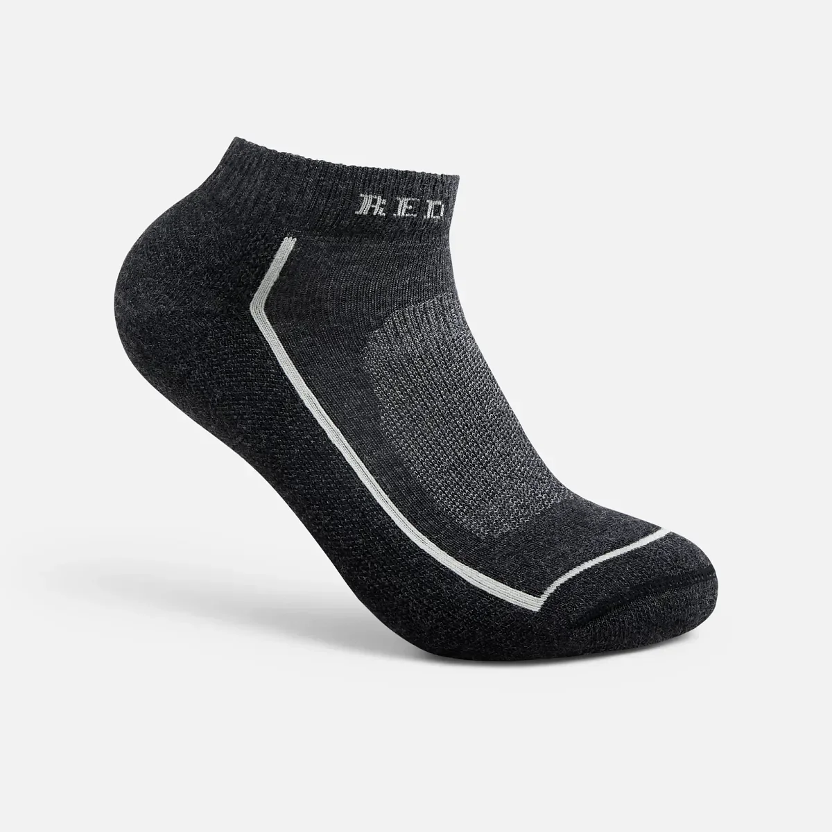 Premium Safety Medium Weight Quarter Crew Unisex-strumpor i merinoullsblandning, svarta