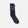 Randiga Crew-strumpor i ullblandning, unisex Randiga Crew-strumpor i ullblandning i marinblått/beige