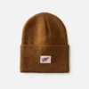 Stickad mössa med logotyp, unisex, stickad mössa i koppar
