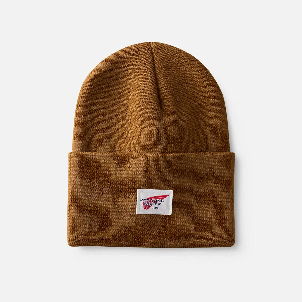 Stickad mössa med logotyp, unisex, stickad mössa i koppar