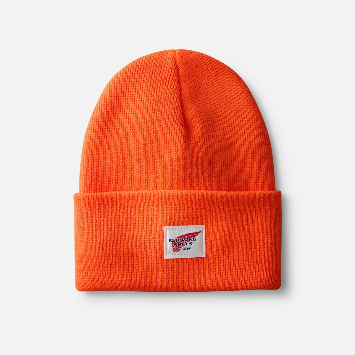Stickad mössa med logotyp – unisex-stickad mössa i orange