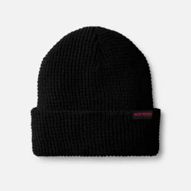 Waffle Knit Beanie Unisex-mössa i vaffelstickning i svart