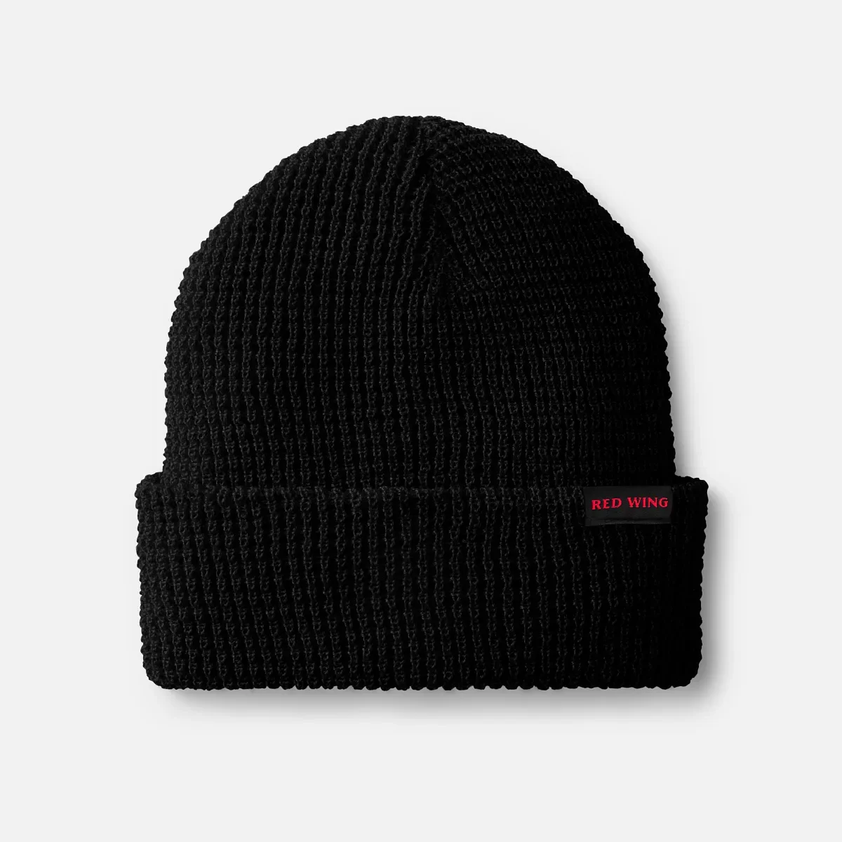 Waffle Knit Beanie Unisex-mössa i vaffelstickning i svart