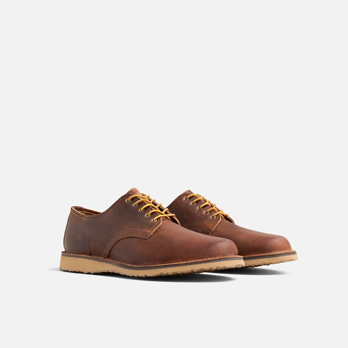 Weekender Oxford – herrskor i kopparfärgat, Rough & Tough-läder