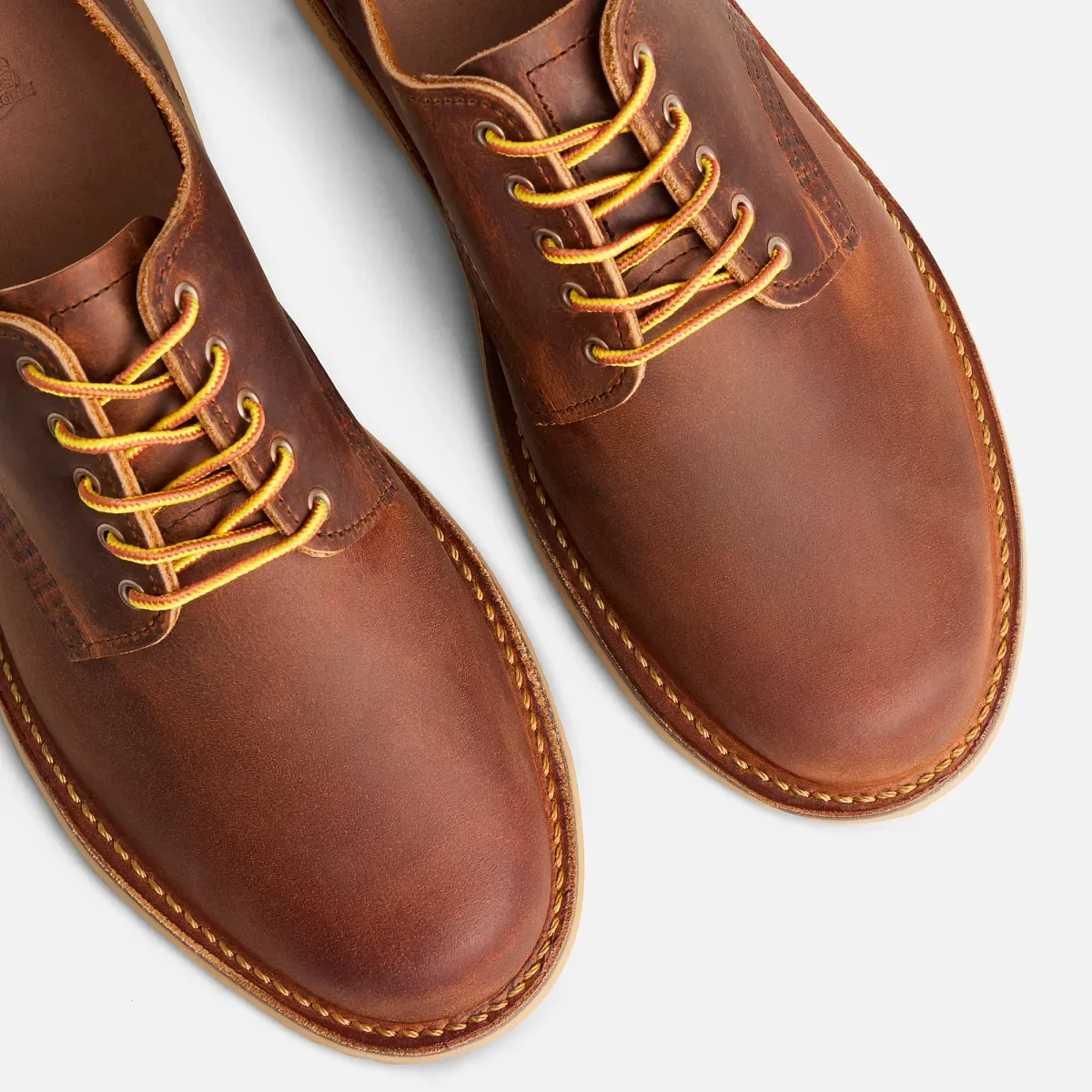 Weekender Oxford – herrskor i kopparfärgat, Rough & Tough-läder